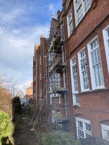 scaffolding on side of avanti fields school in Leicester - image 2