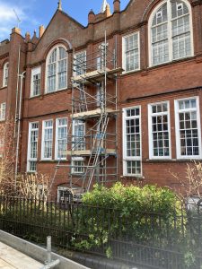 scaffolding on side of avanti fields school in Leicester - image 3